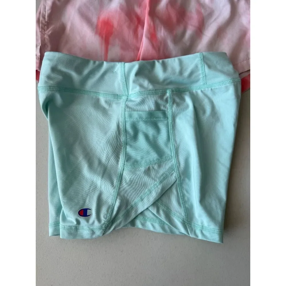 Girls Active Shorts Bundle Champion Mint Green 7/8 & Old Navy Go-Dry Tie Dye M 8